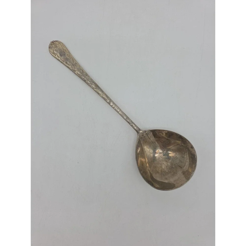 Vintage WM Rogers & Son Serving Spoon Enchanted Rose Punch Or Gravy Ladle 11